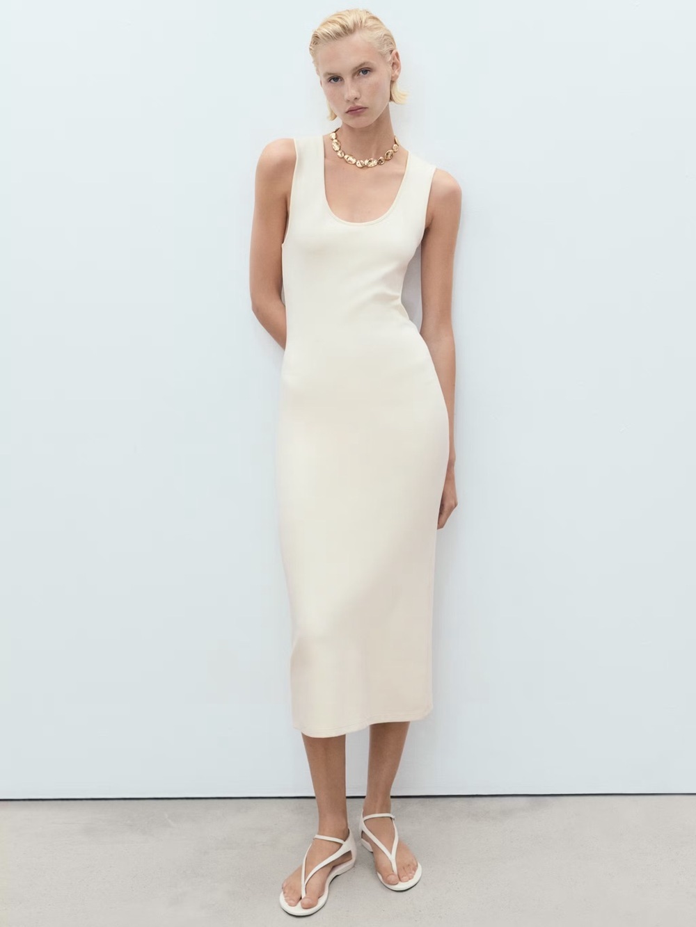 Mango fitted midi dress NWT